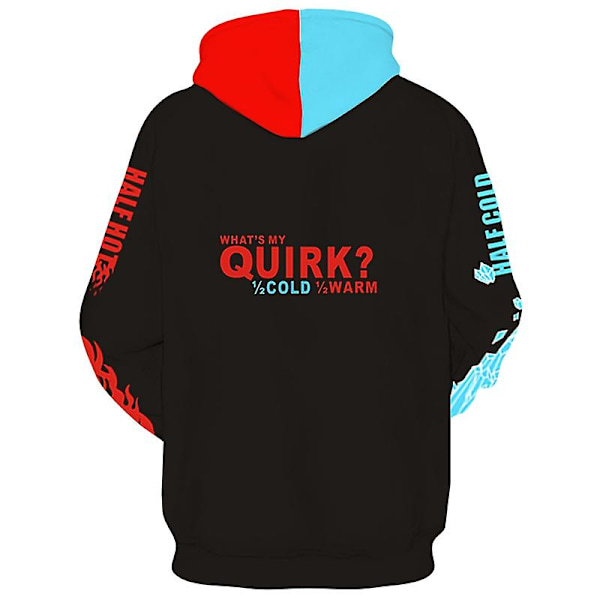 My Hero Academia Todoroki Shoto Cosplay Kostume Hoodies Trøje V - Sort uden lynlås Black without zipper L