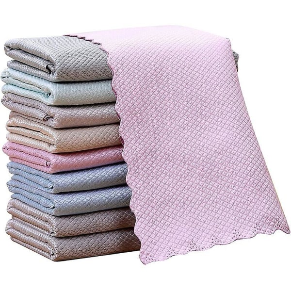 10-pack mikrofiberköksdukar, mångsidiga hushållstrasor i tvättbar mikrofiber, 30x40 cm
