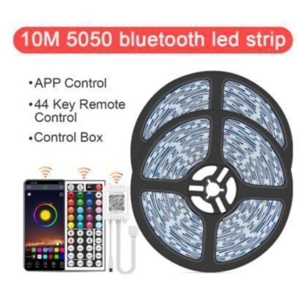 10M - 44-tasters Bluetooth LED-stribe - APP-styring MultiC multicolor 10m smd5050 bluetooth led strip 18LE