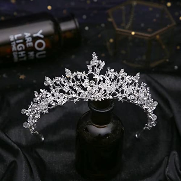 Kristall bröllopskrona kvinnor flickor strass tiara pannband