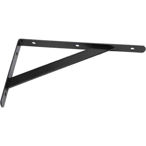 Stronge hyllebraketter, L-formede hyllebraketter 90 graders hyllebrakett vinkelstøtte skjøtebrakett spiss hjørne 6-pakning, svart 20 x 12 cm