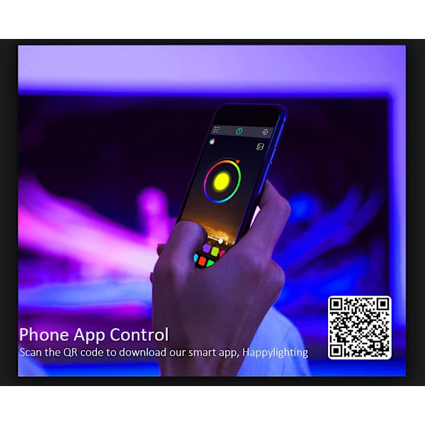 6M - 44-knappars musik-LED-remsa - APP-kontroll - Musikkontrollbox MultiColo multicolor 6m 44key music led strip 30led/m