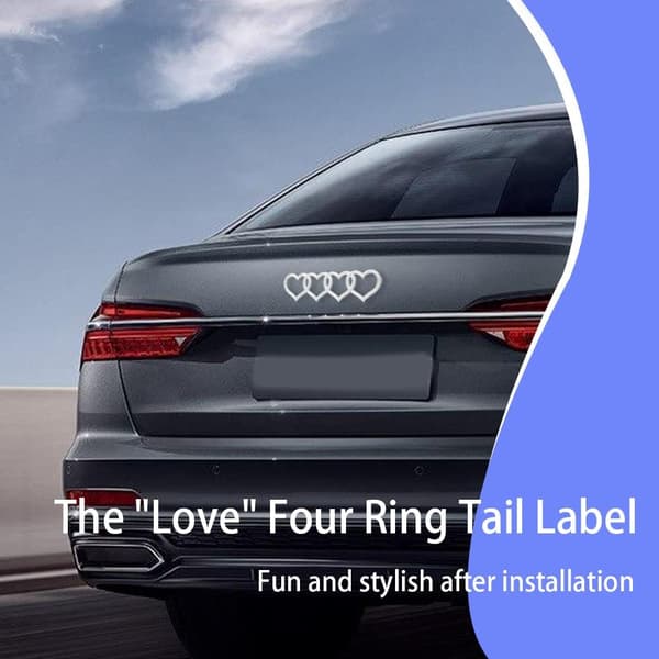 Bilemblem for utsiden av bilen, 3D-klistremerke, passer (sølv) til Audi A3 A4 A5 A6 A8 TT R8 Q3 Q5 Q7-FA-