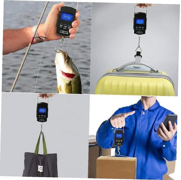 Fishing Scale Digital Scale Electronic Suspension LCD Display Outdoor Hook Portable AAA Backlit Battery-FA-