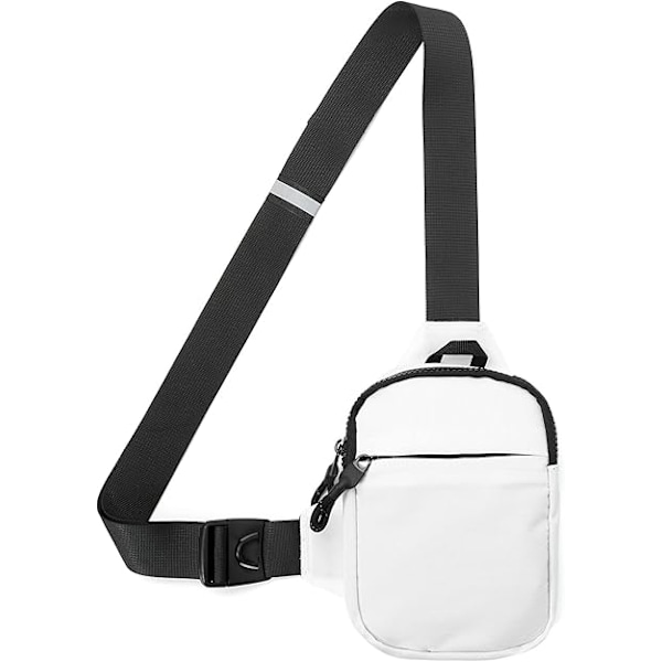 Axelryggsäck, Crossbody-väska för bröstet Vattentät för män och kvinnor Vandringsresor utomhussport (vit) White