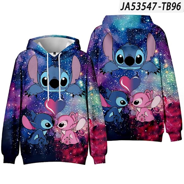 Børne 3D Stitch Hoodie Sweatshirt Langærmet Rock Gave D 120cm D