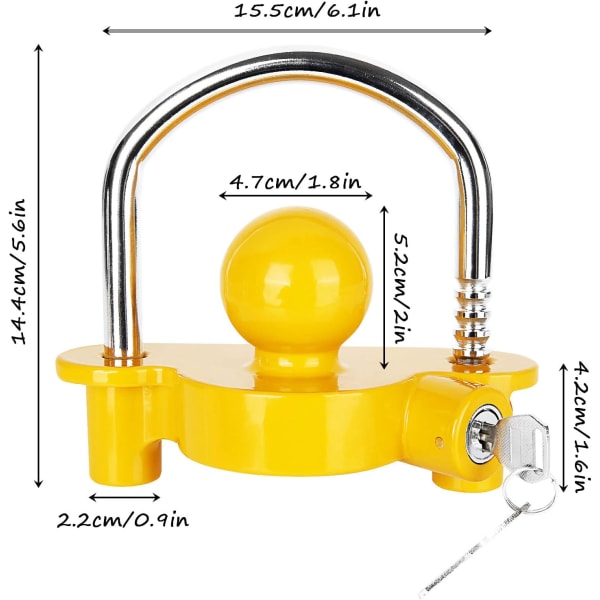 Heavy Duty Universal Kobling Trailerlås, Trækkugle Trailer Hitch
