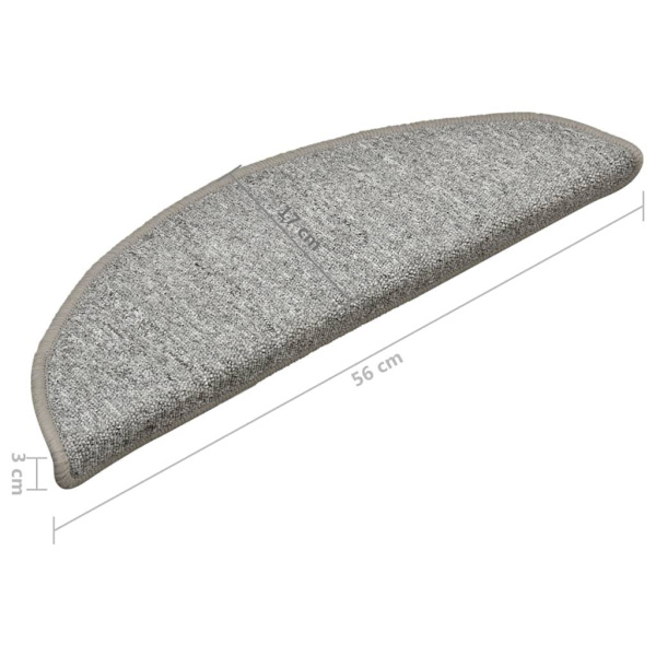 vidaXL Trappstegsmattor 15 st ljusgrå 56x17x3 cm gray 2620