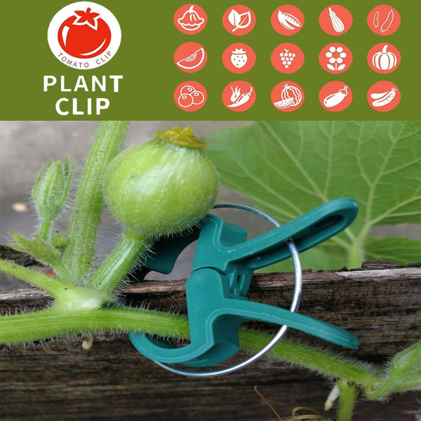 Holdbare planteclips, havestøtteclips, 100 stk. haveplanter