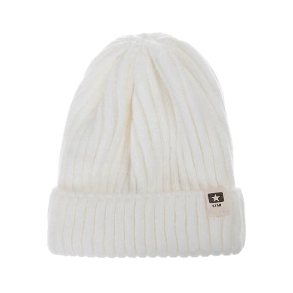 Børnehat Børnehat Hue Skihue Camping Varm Hue Elastisk Strikket Vinterhue Til Drenge Piger Unisex 3-10 År Hvid-FA-