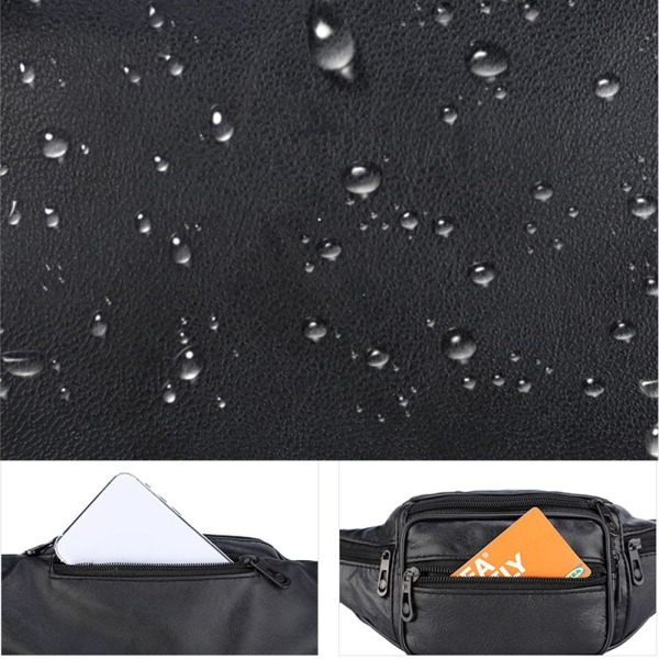 Midjeväska Fanny Pack Bröstväska i Läder black