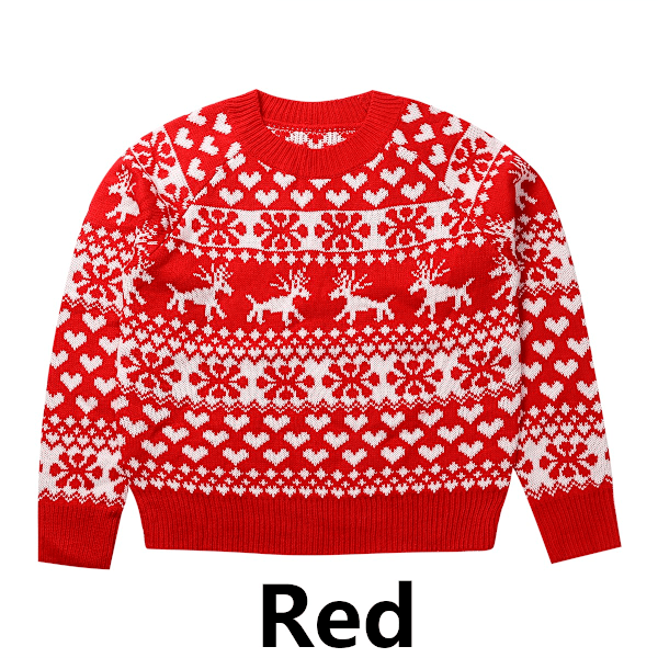 Juletrøje til kvinder med julemandsudskrift - Rød Red M
