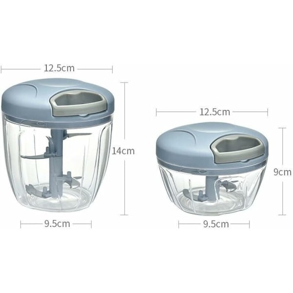 Manuell kjøttkvern, 500ML Mini manuell kjøttkvern 3 kniver i