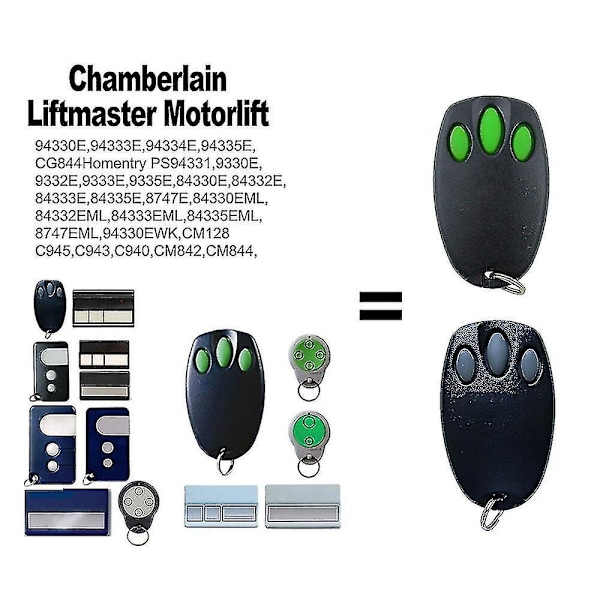 Chamberlain Liftmaster 94335e 84335eml D-66793 Kaukosäädin 1a5639-7 Autotallin Portti 433,92mhz Cm842 C945 C940 132b2372