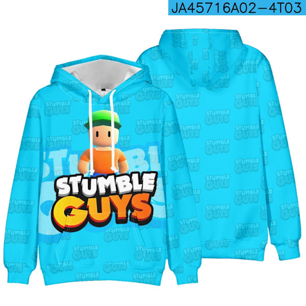 Stumble Guys 3D Print Hoodie Barnkappa Hoodie Yttertøj 20 140 20