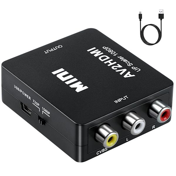 INF RCA til HDMI-adapter / signalomformer Sort