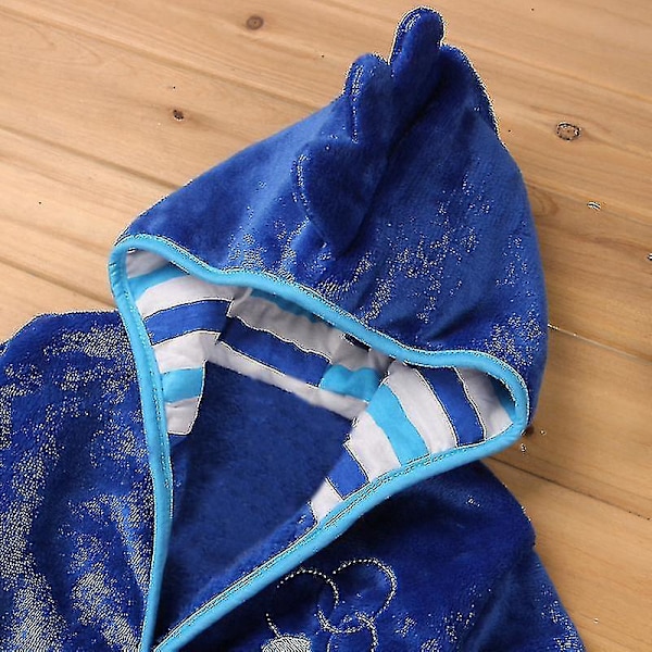 2023 Barn Pojkar Flickor Mickey Mouse Huvtröja Fleece Badrock Badrock Djur Nattkläder_c Blue Goldfish