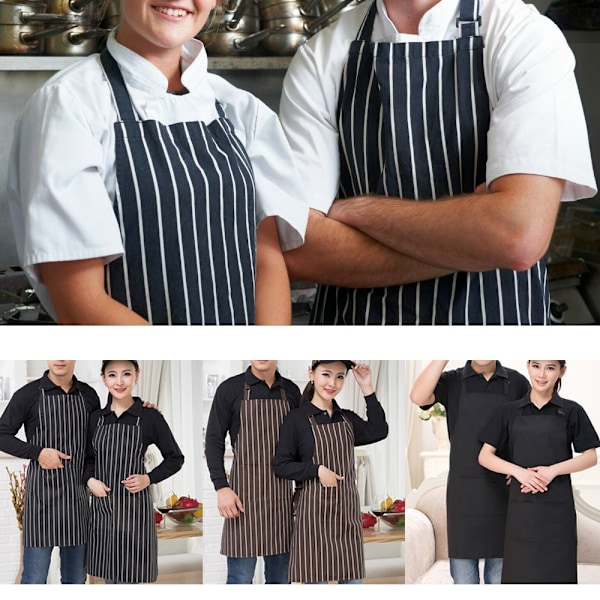 Kokkeforkle Ren Pinafore KAFFE STRIPE Coffee Stripes