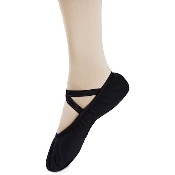 Ballet Dansesko Split Sål Flade Gymnastik Dansesko Sort-FA- Black 8 UK