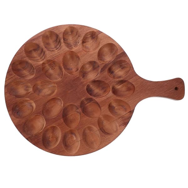 Eggbrett i tre med flere hull, eggfat i tre, dobbeltsidig desserttallerken-FA-