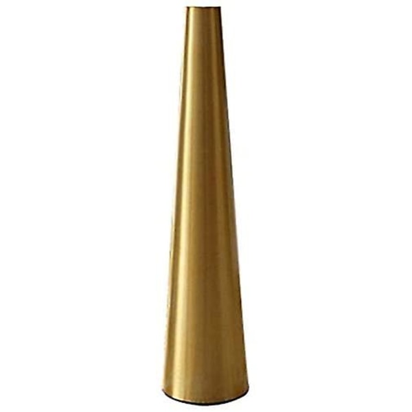 Small conical vase in gold metal for wedding table decoration