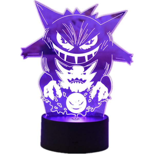 Piirretty Elf Gengar Yövalo 3D Illuusio LED-valo Lapset