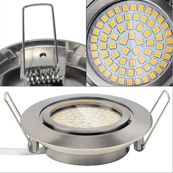 6 stk. 5W LED indbygget spotlight 3000K varm hvid 230V, 55mm