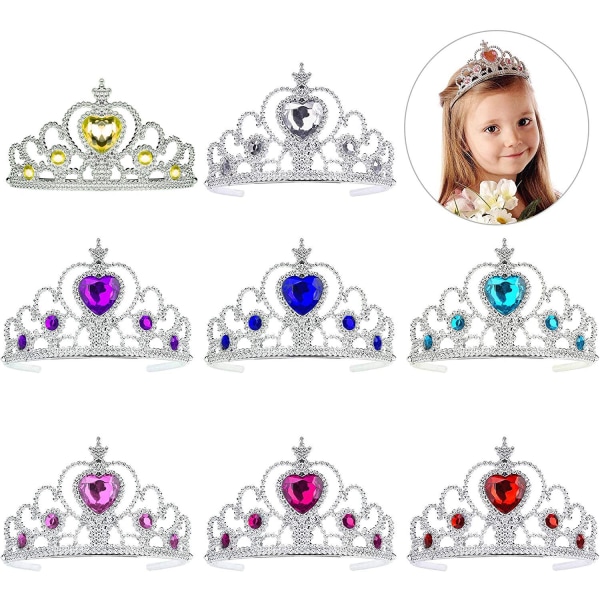 Princess Tiara Set 8 delar Barn Princess Tiara Crown Set Girls