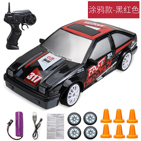 2.4G Hög Hastighet Drift RC Bil 4WD Leksak Fjärrkontroll AE86 Modell GTR Fordon Bil RC Racing Bilar Leksak för Barn Julgåvor HONDA-1B