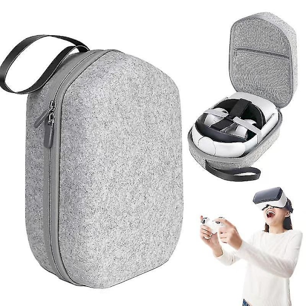 Hårdt etui kompatibelt med Meta/Oculus Quest 2 Basic/Elite-version, stort cover Stora