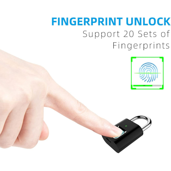 Sormenjälkilukko, älykäs avaimeton riippulukko, USB-ladattava, kuntosalin kaappilukko, yhdistelmälukko, reppuihin, matkalaukkuihin, polkupyöriin, matkatavaroihin -FA2-