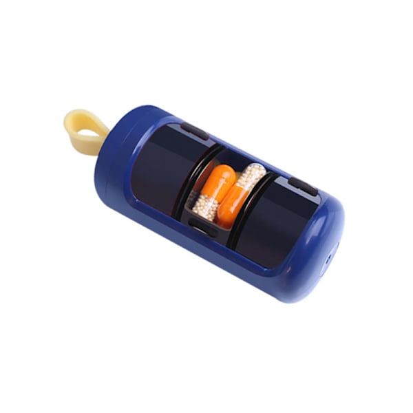 Medicindosering, pilledeler, pilleæsker, hver med 3 rum pr. dag, BPA-fri blue