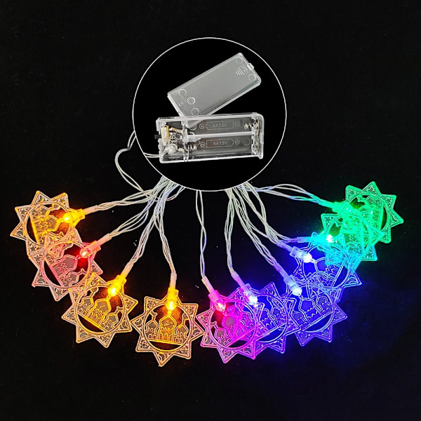 2m 10LED LED-lysstreng Ramadan Lanterne MULTICOLOR 2M flerfarvet multicolor Style 2