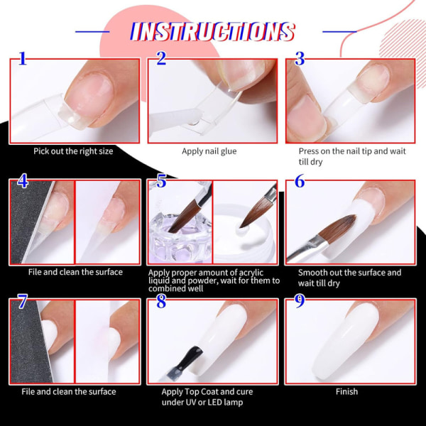 12 färger akryl nagelpulver - Nicole Diary Professionellt akryl för nagelpulver