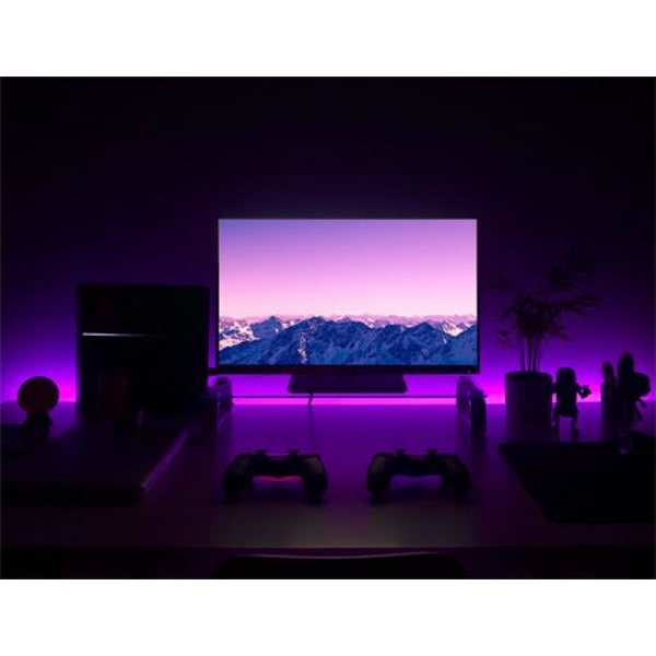 DELTACO GAMING LED-remsa, 2x50cm, 4 olika lägen, 12 olika färger, 16x RGB LED, fjärrkontroll, USB 5V DC, 30 000h