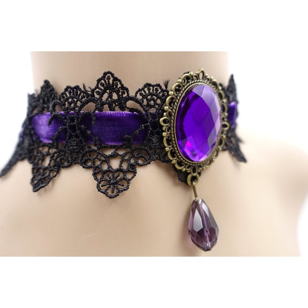 Retro Käsityönä Tehty Pitsi Royal Court Vampire Choker Gothic