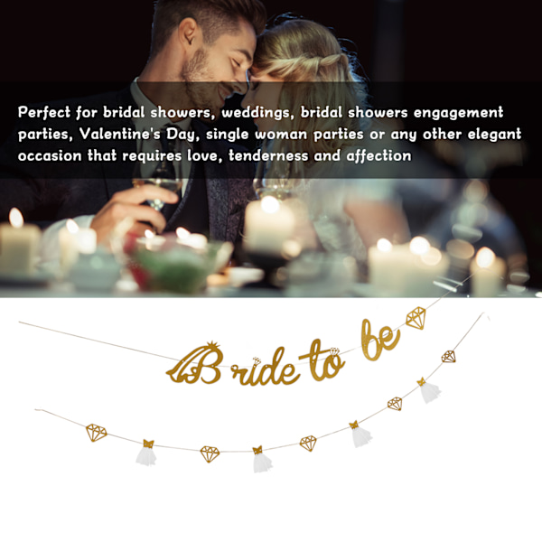 Brudbrud Banner Guld Glitter Papper Glänsande Charmig Brudbrud Skylt Papper Mesh Brud Till Vara Banner För Brudbrud Gold
