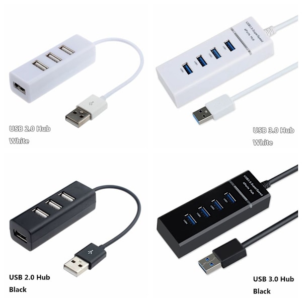 USB 3.0 -keskitin, 4 portin jakaja White