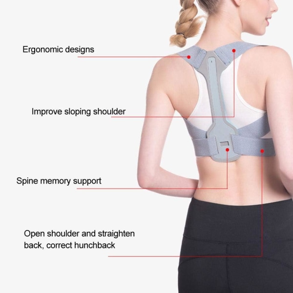 Holdningskorrigerende, justerbare stropper til rygstøtte skulder