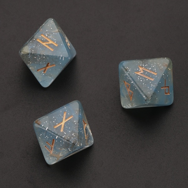 3 st Hartsstärningar Set 8-sidiga Runtärningar Resin Assorted Polyhedriska tärningar Set Polyhedrisk Divination Bordstavla Tärning Blue 0.02