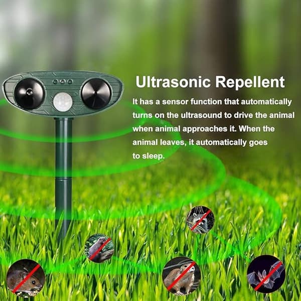 Ultrasonic Animal Repeller Outdoor, Solar Powered, Waterproof-FA-
