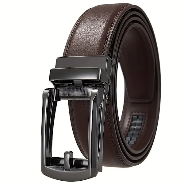 Läderbälte för män - Justerbart brunt/svart 125 cm, perfekt present brown Dark brown