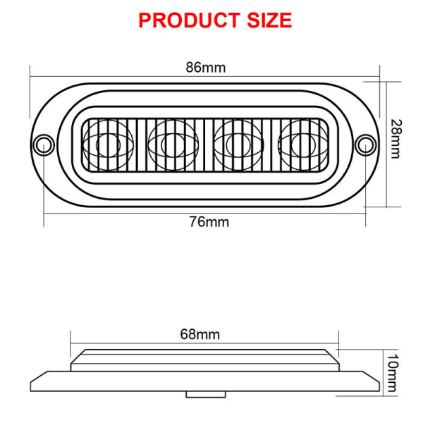 10X 4-LED vihreä sivuvalo, sivuvalo, perävaunu, kuorma-auto, RV-valo Wat