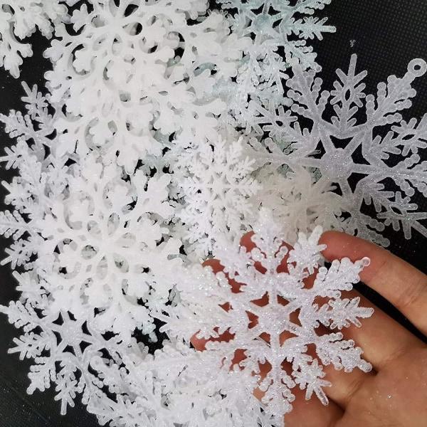 36 Pakke Hvide Plast Snefnug Dekorationer Jul Vinter Dek