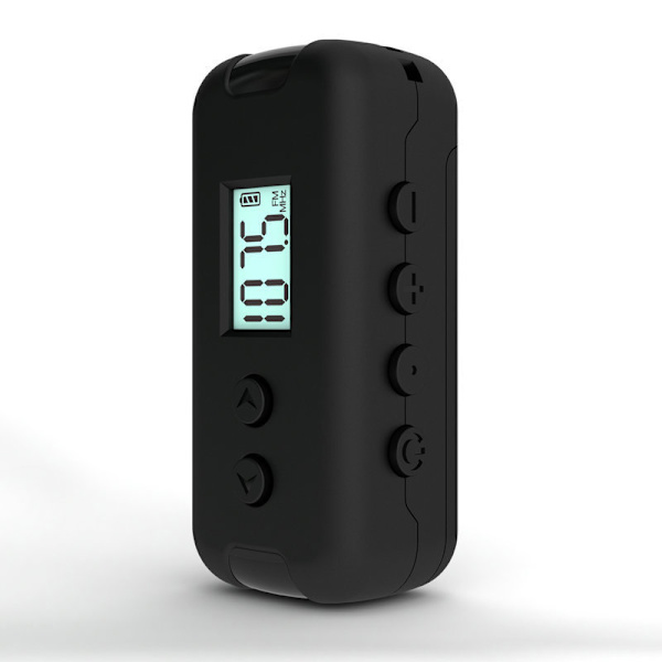 Taskukokoinen FM-radio, kannettava mini-DSP-radio, ulkoilmaurheilu Black