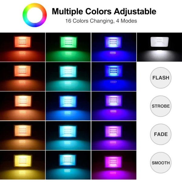 50W RGB Vattentät strålkastare IP67 Utomhus LED strålkastare