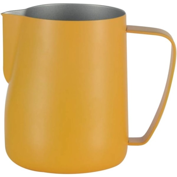CDQ Mjölkskummare i rostfritt stål Mjölkskummare för Cappuccino Café (Gul, 350 ml) Yellow 360ml