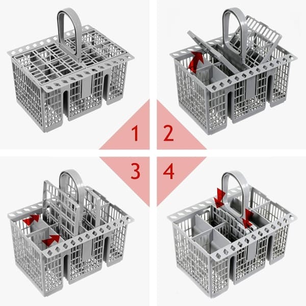 Bestikkurv for oppvaskmaskin (avtakbart håndtak)-FA-