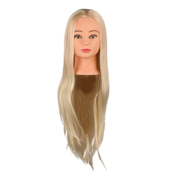 Salon Øve Træning Hårmodel Frisør Mannequin Hoved med Klemme 20\"\"26in Blond