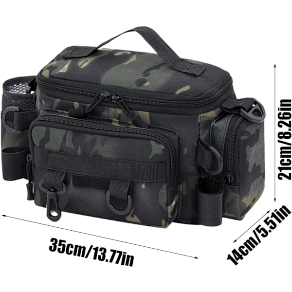 Kalastusvälinekassi, vedenpitävä säilytys lokeroilla -FA1- Camouflage